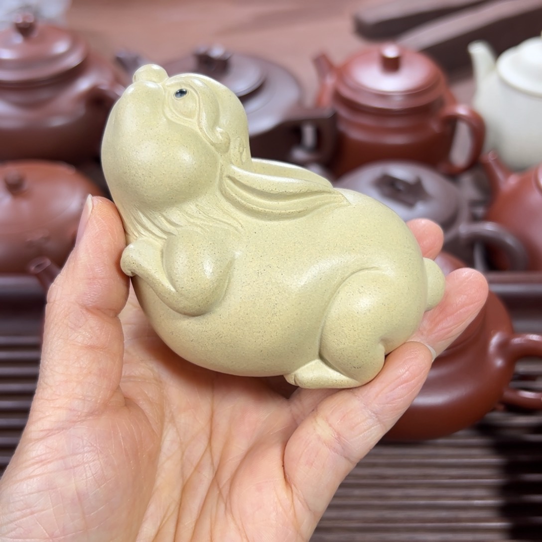 紫砂茶宠紫砂 玉兔茶宠 茶周边
