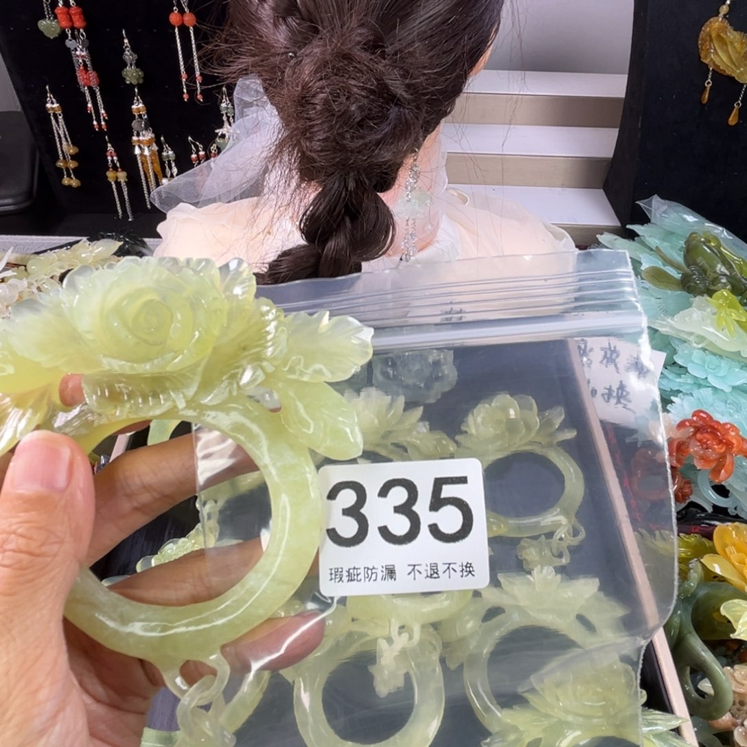 未镶嵌岫玉发饰桃**夭