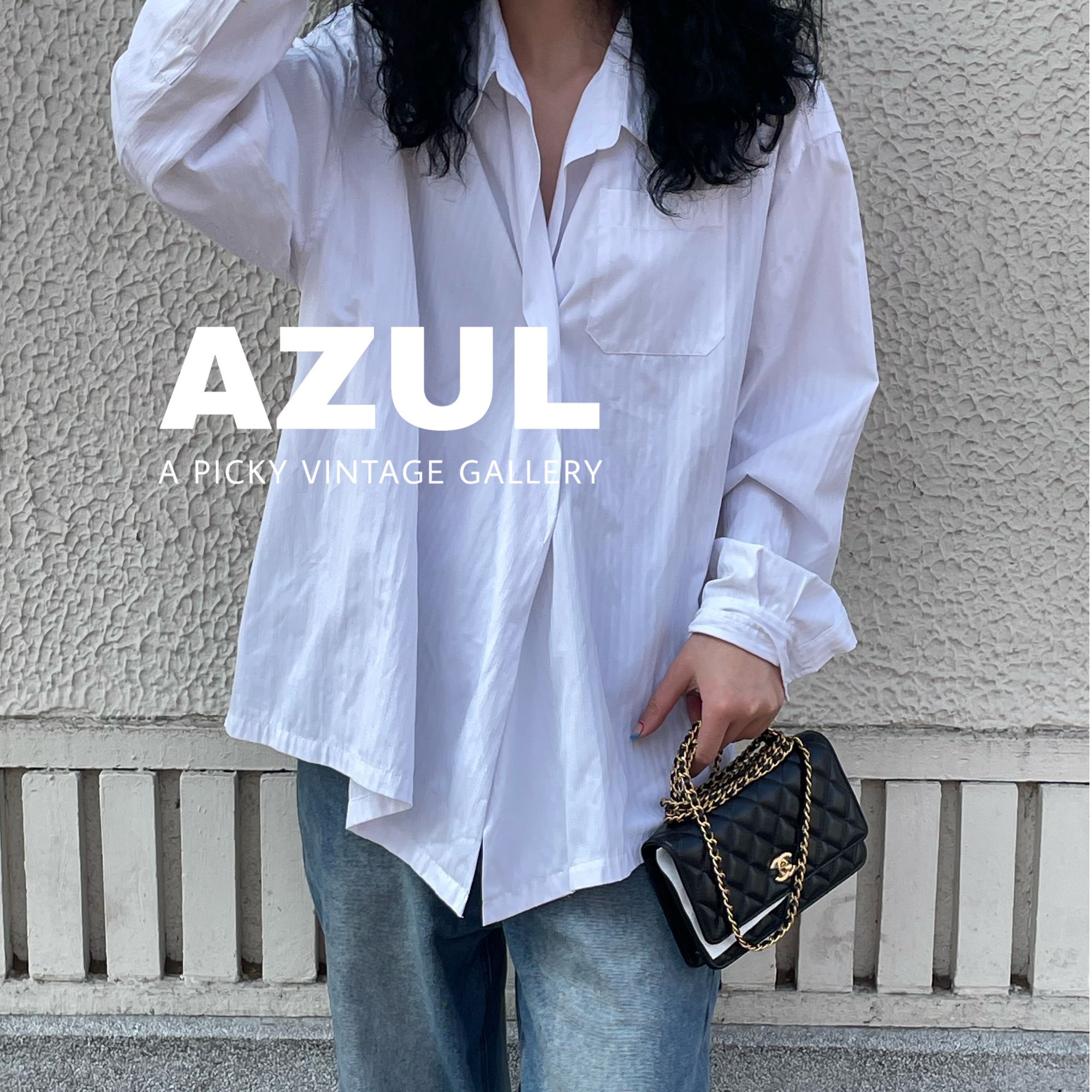 99新 Chanel/香奈儿 Azul-23P黑金牛皮字母手柄款woc斜挎包 41242