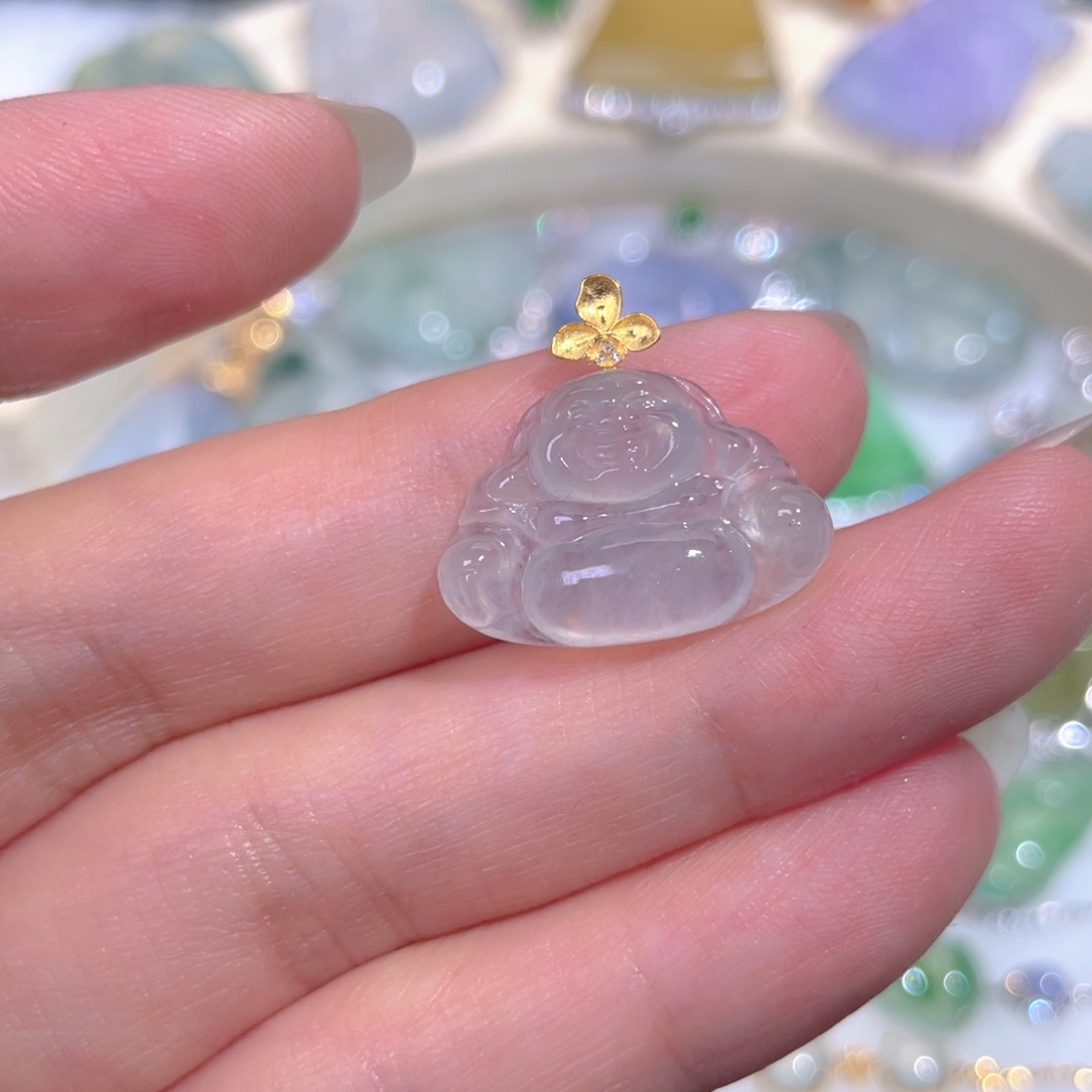 颈饰18K金镶嵌翡翠翡翠