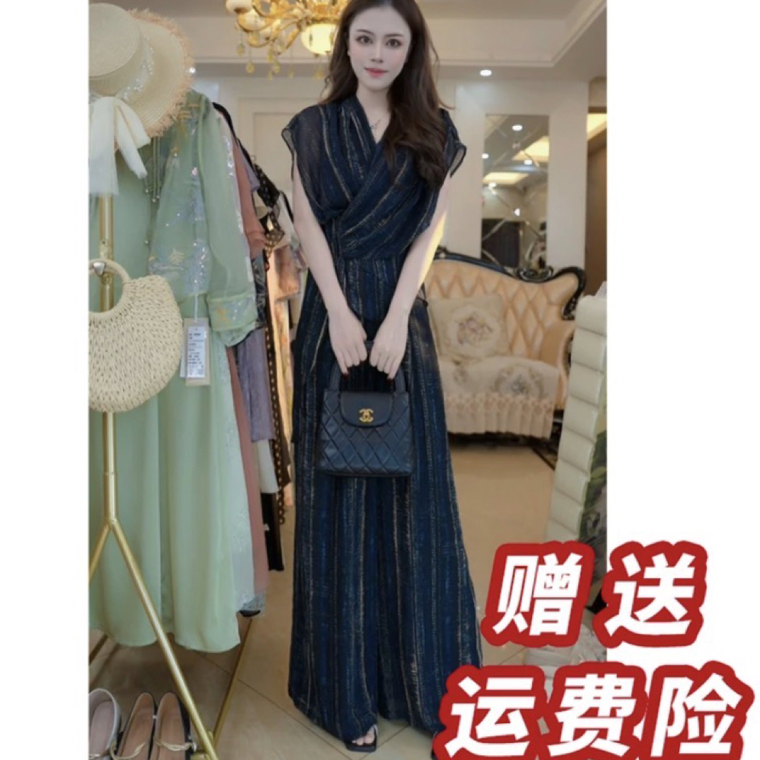 2025夏季新款时髦洋气设计感上衣阔腿裤两件套