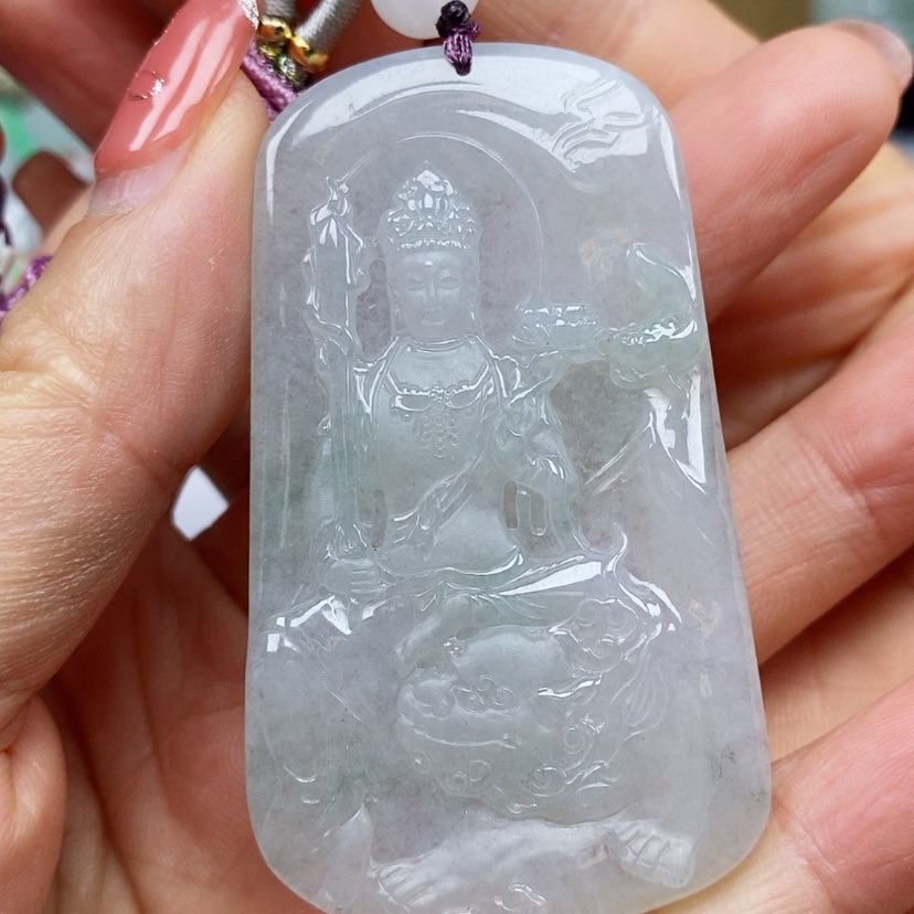 【闪购商品】翡翠颈饰未镶嵌徐****?天然翡翠A货文殊