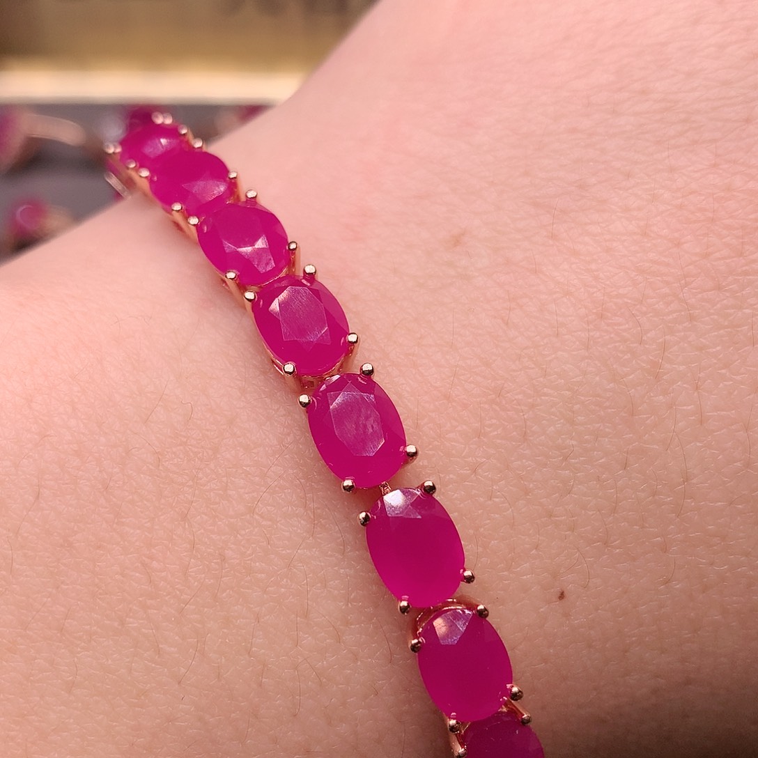 红宝石手链银S925镶嵌