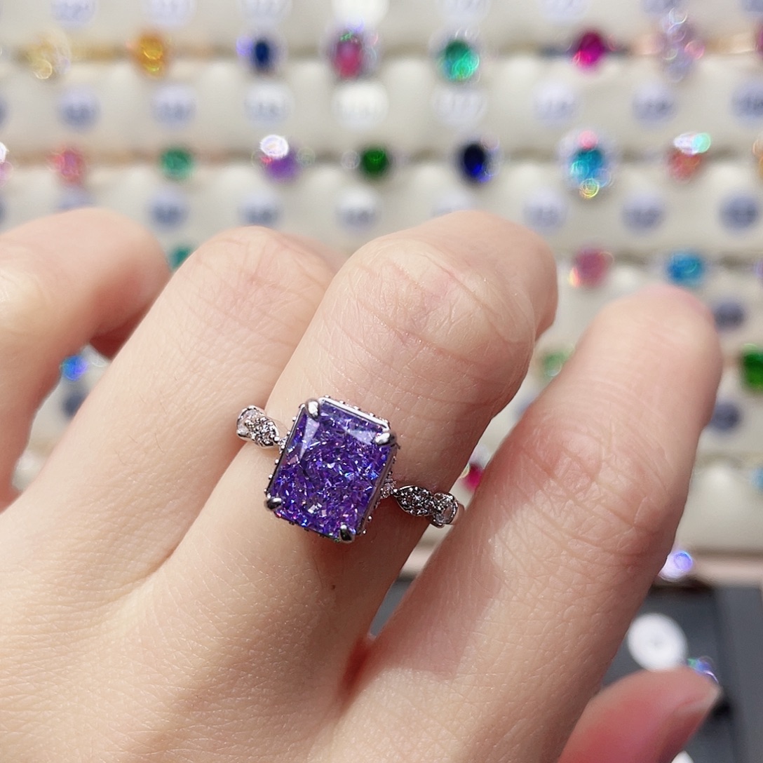 莫桑石非金属19.5圈闭口戒指