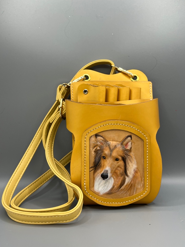 超高颜值萌系真皮牛皮宠物美容师剪刀包腰包挎包工具包