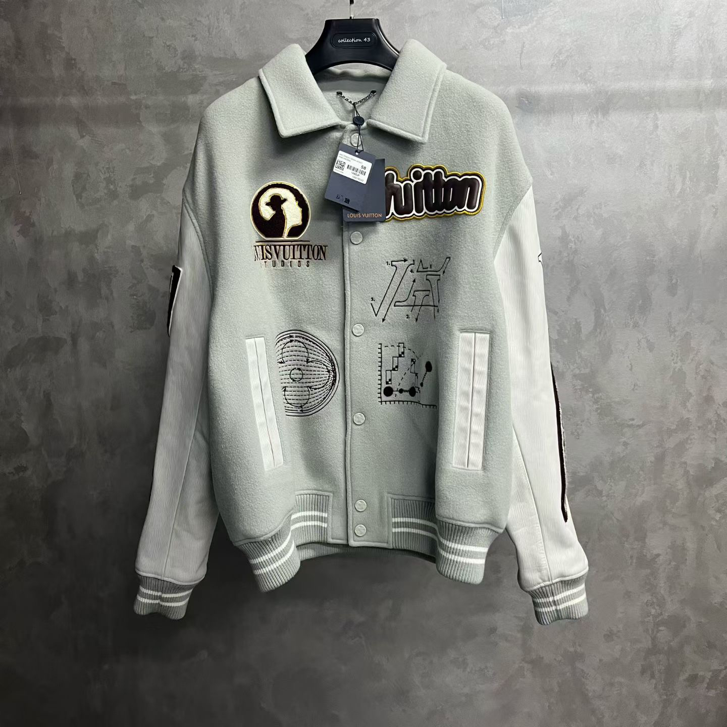 99新 LouisVuitton/路易威登 绿色字母图案恶魔之眼印花棒球服/58