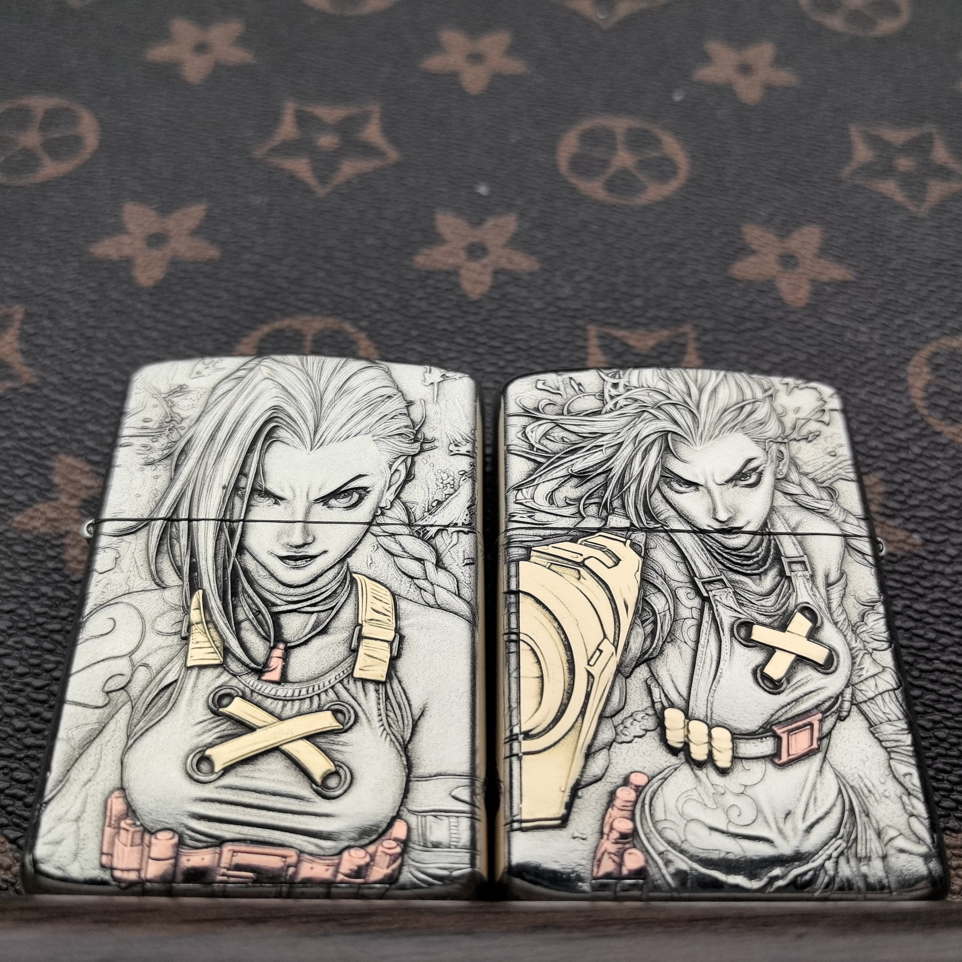 ZORRO2代902S盔甲(金克斯)双面浮雕镶嵌打火机[金蝉工作室]
