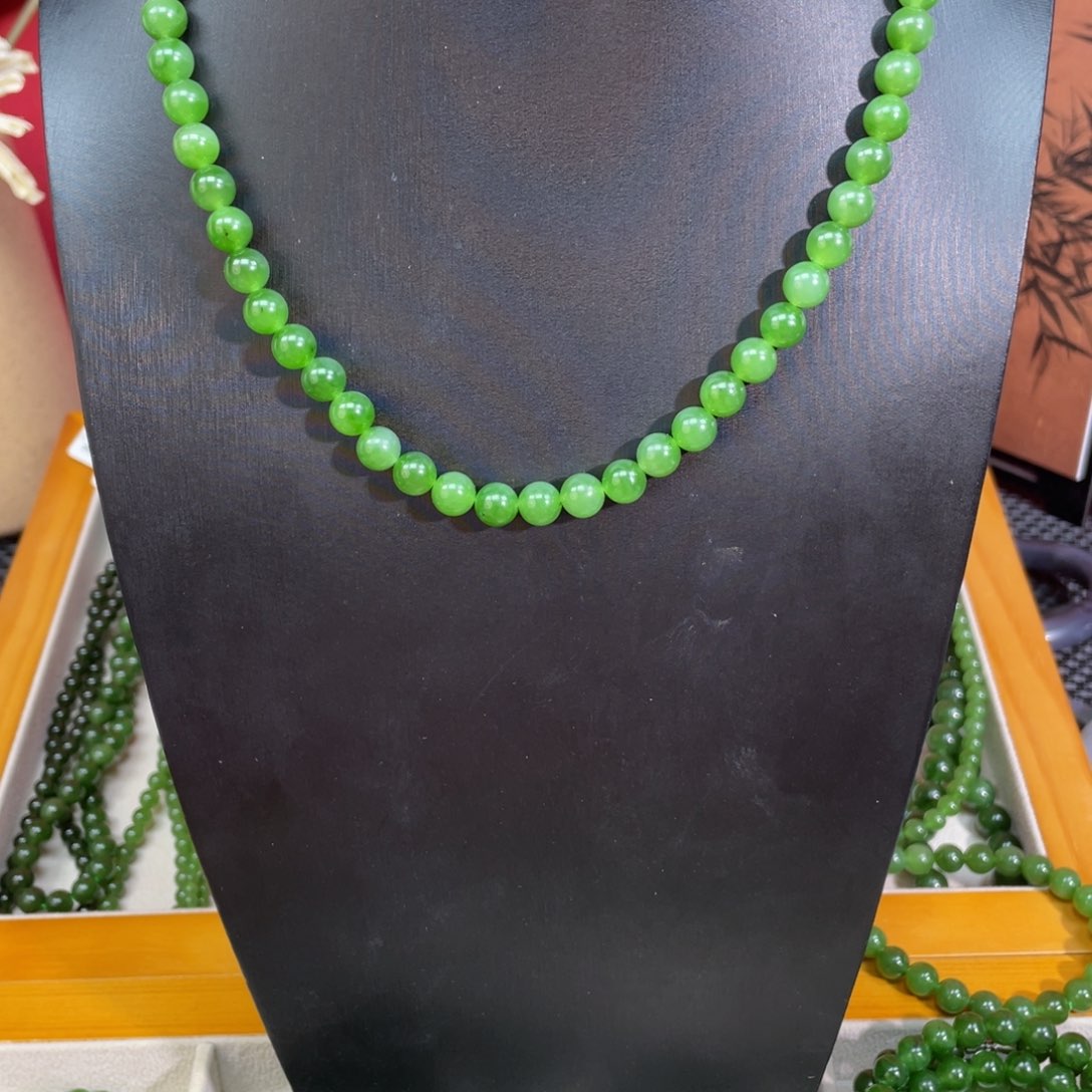 和田玉（碧玉）颈饰未镶嵌8mm