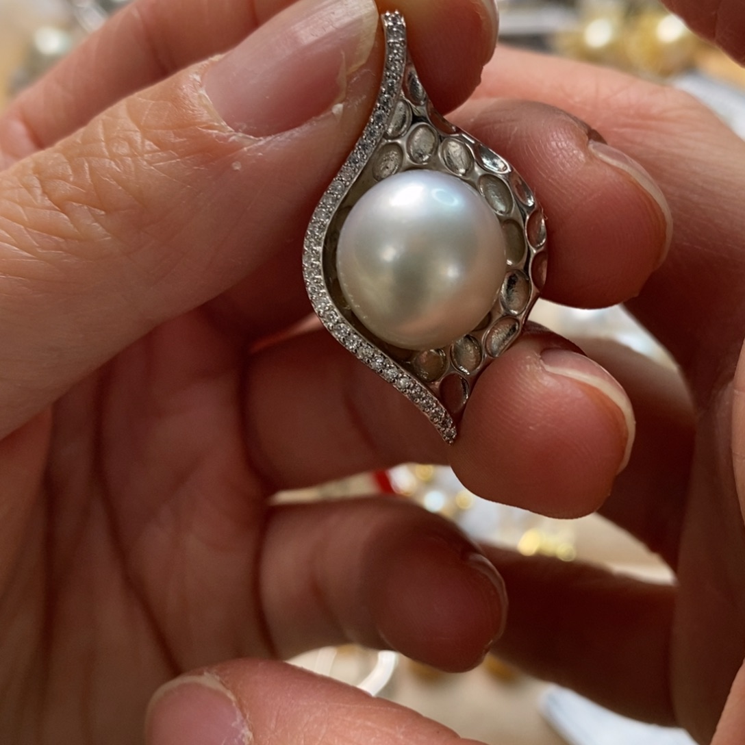 海水珍珠颈饰银S925镶嵌