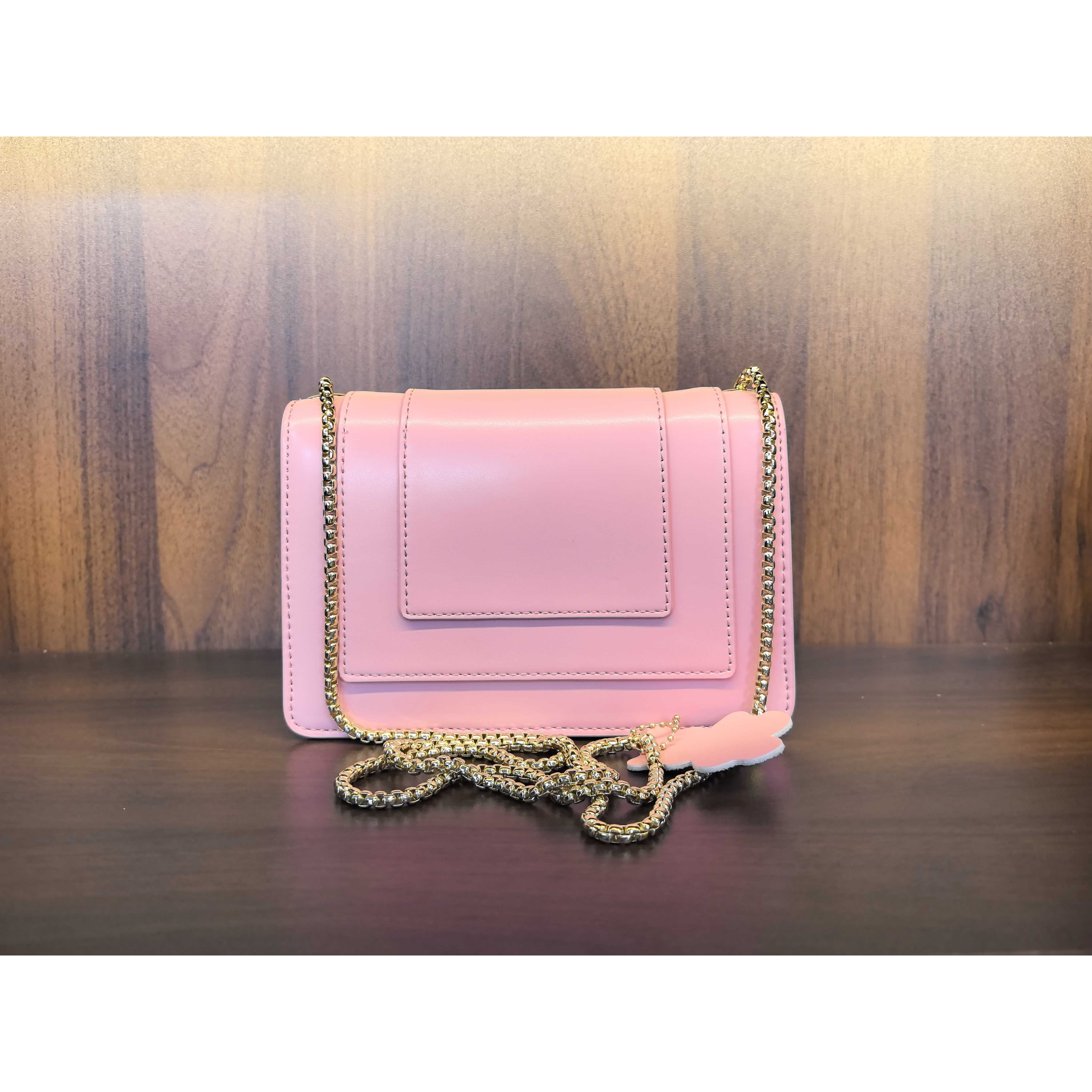 薇薇手工真皮包12002-19-粉色-长19x高13-链条蛇头宝A200