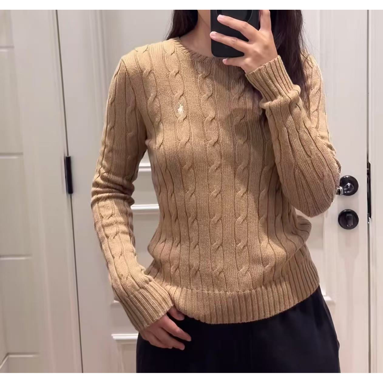 全新未使用 Ralph Lauren/拉夫劳伦 魔方JT 白马经典棉线毛衫