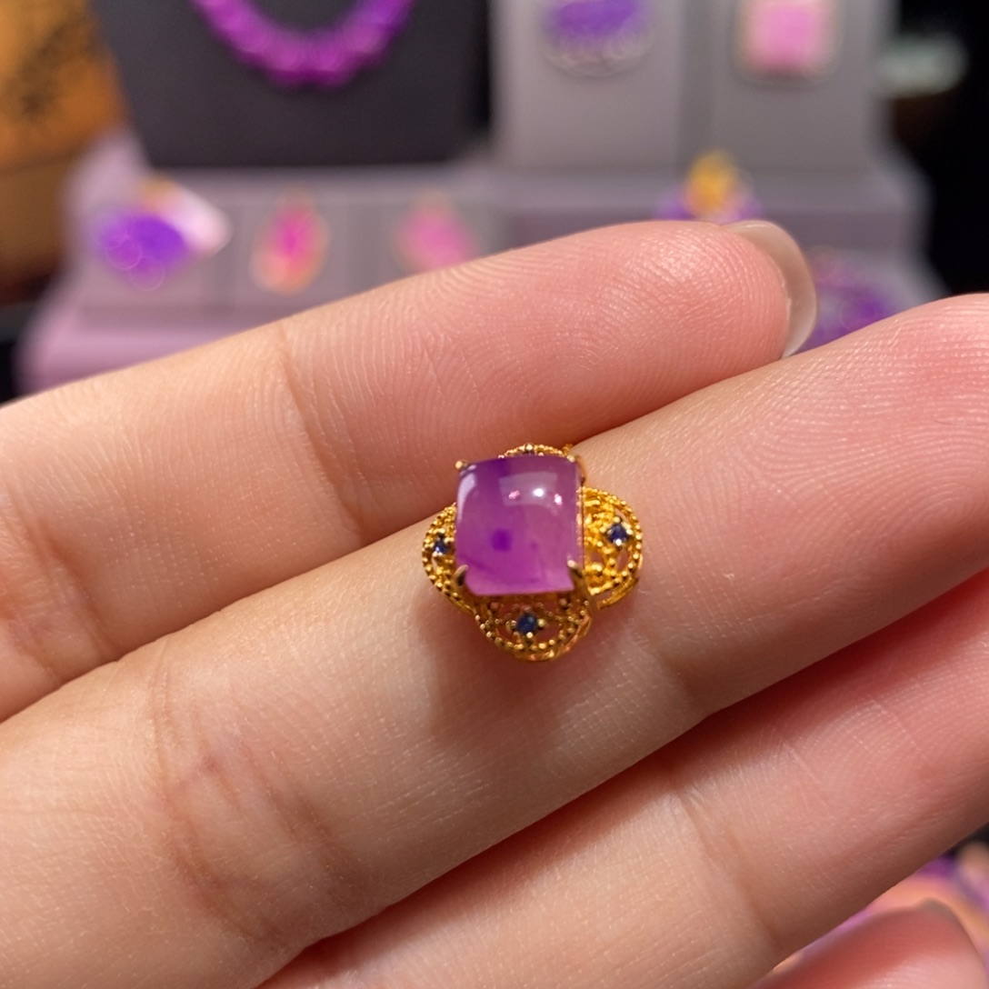 苏纪石（舒俱来）18K金镶嵌吊坠(不含链)