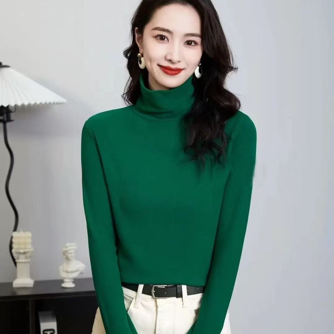 洋气减龄双面绒高领加绒打底衫秋冬百搭气质修身内搭保暖长袖时尚
