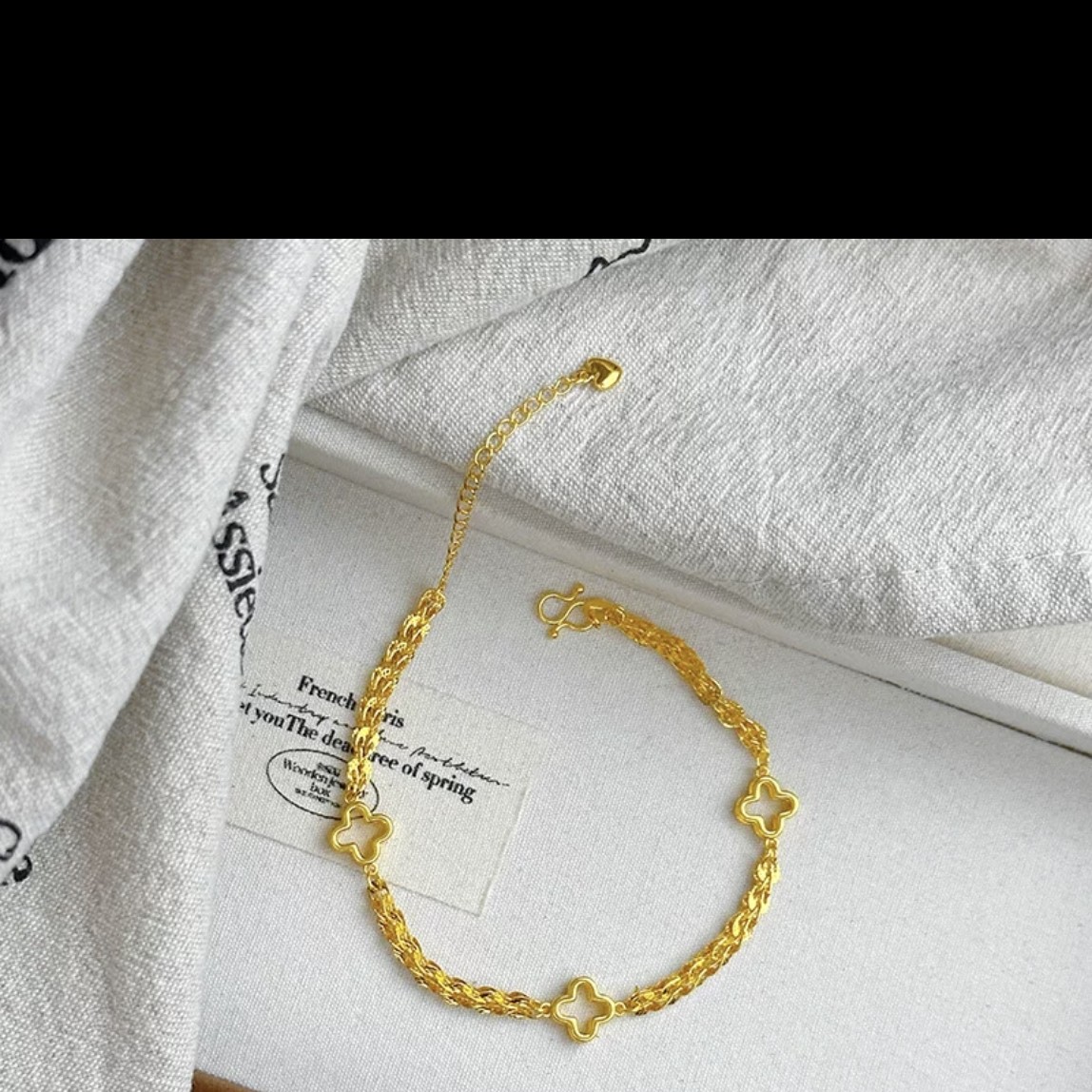 合金手链 古法实心优品定制送礼佳选仁手链幸运草