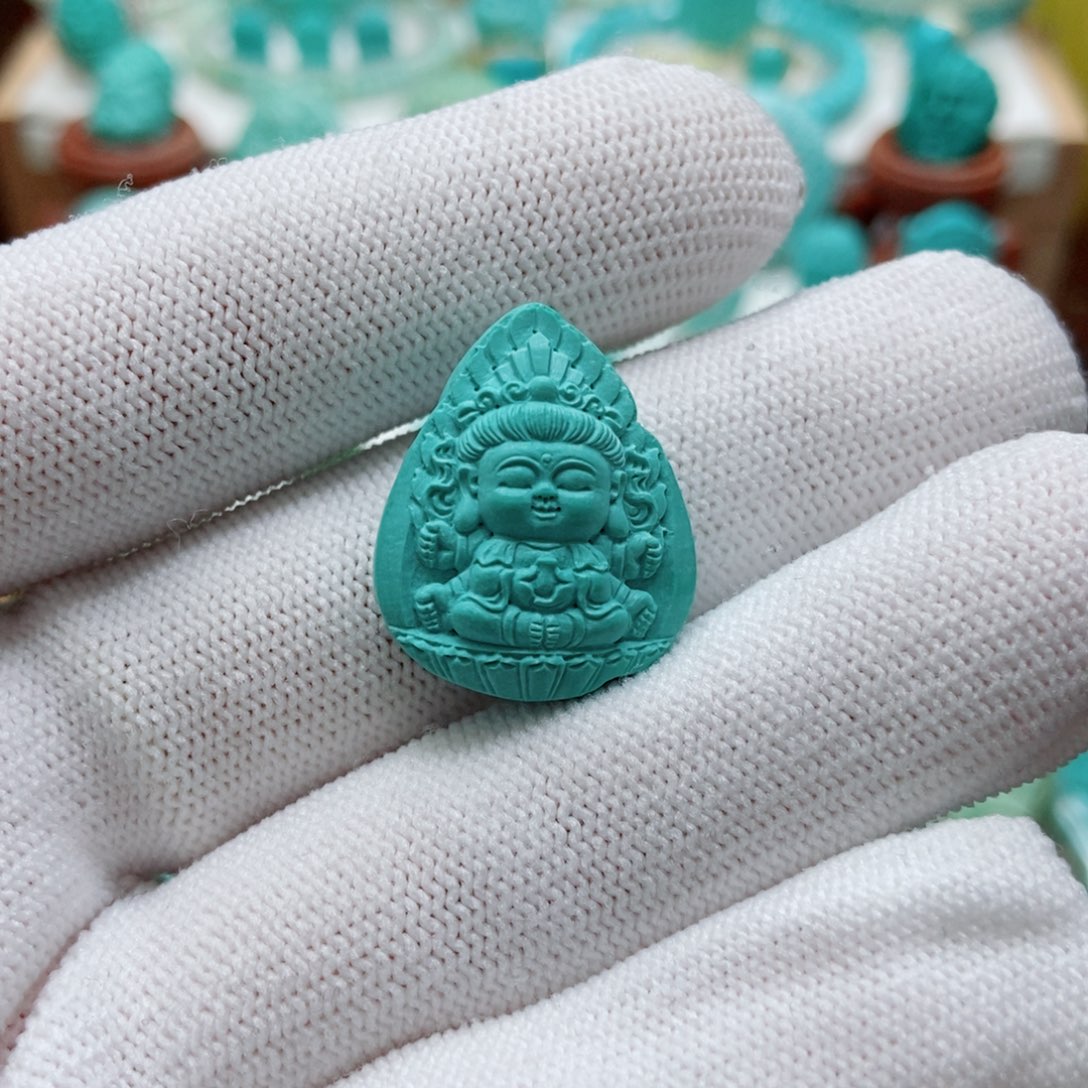 绿松石未镶嵌观音宝宝佛