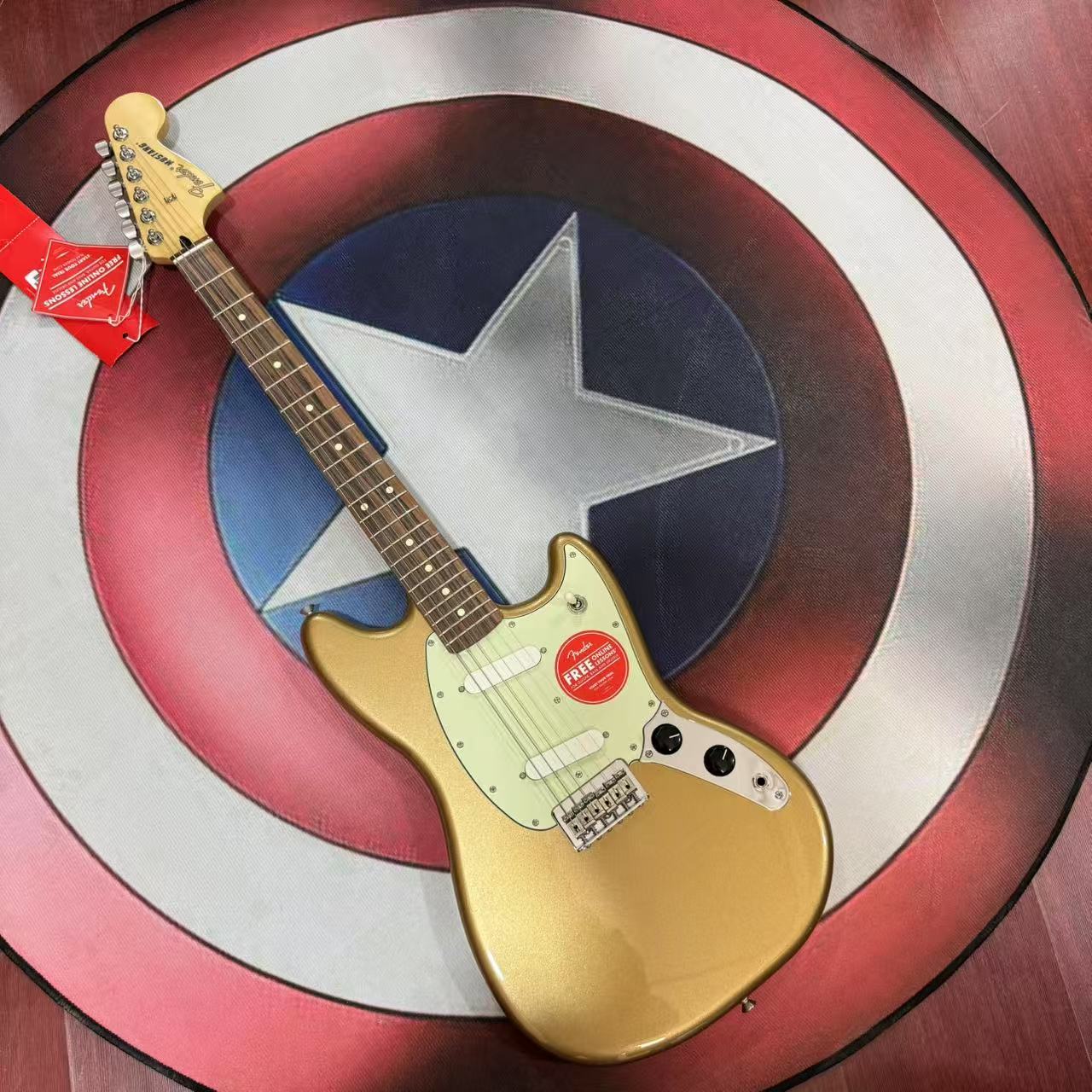 特价fender芬达电吉他0144043553巴西红檀木指板MUSTANG火雾金