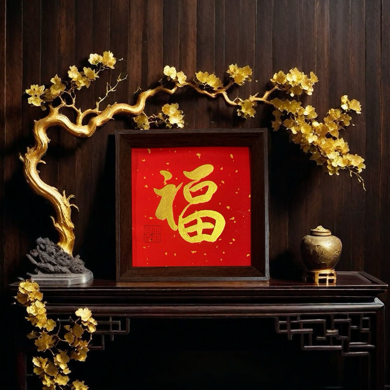 《小金福》高见书法作品17厘米小摆台书法摆台字画挂墙