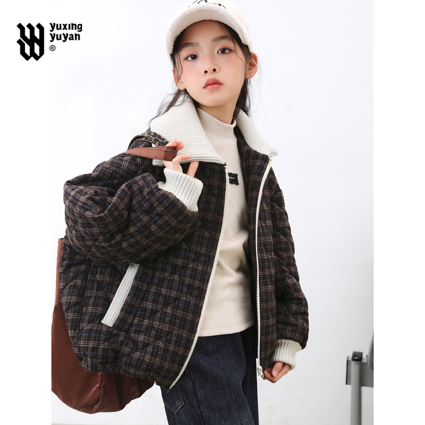 雨星雨嫣女童秋冬款外套中大女孩洋气装夹棉加厚棉服棉衣潮