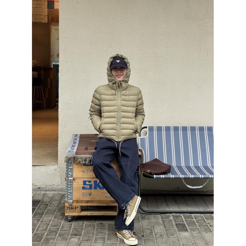 LANGQING 舒适休闲立领带帽白鹅绒连帽羽绒服160092#