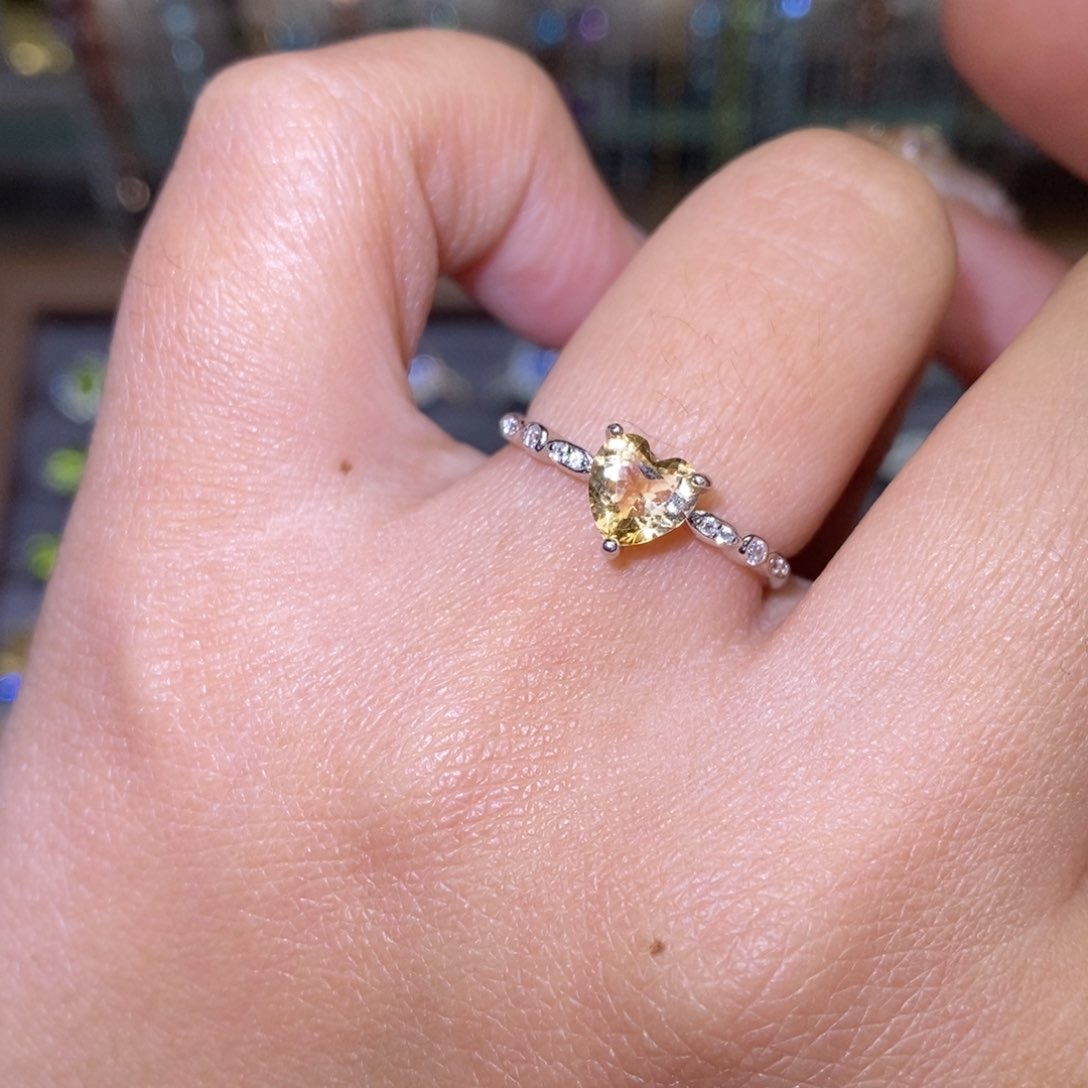 黄晶戒指银S925镶嵌45788