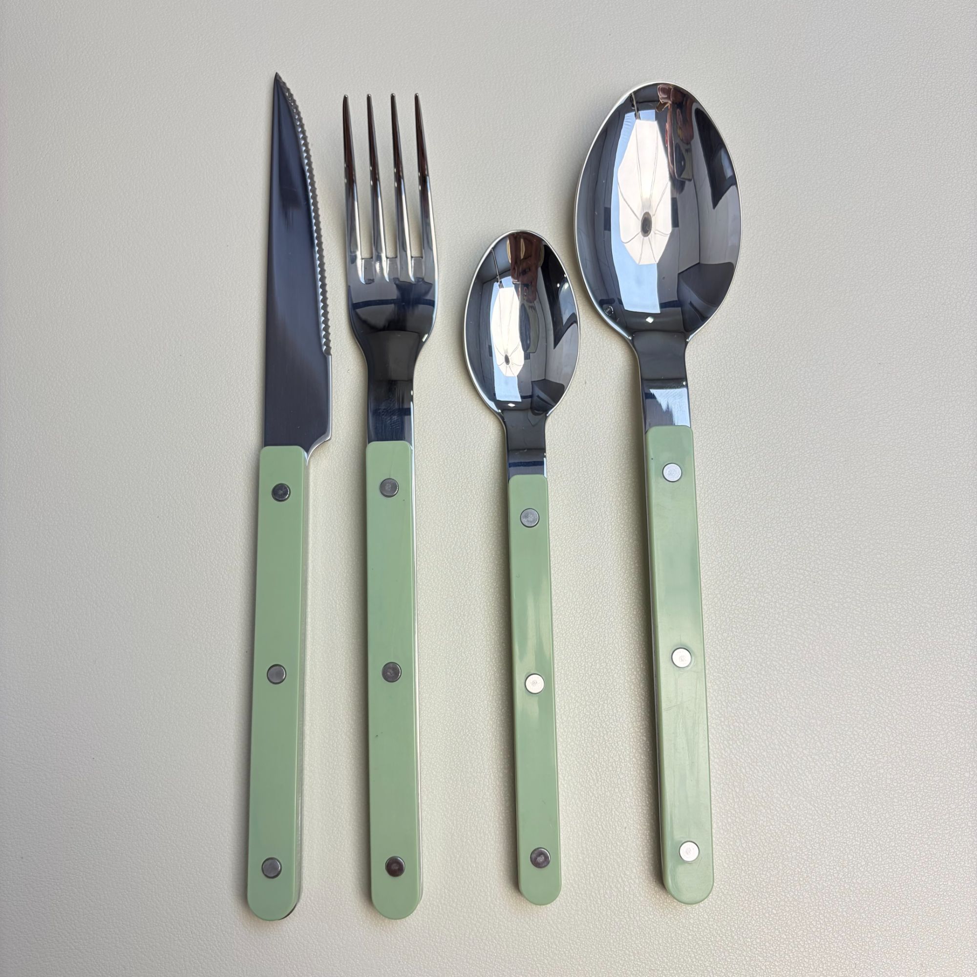 18/10不锈钢刀叉勺ABS夹柄摩登系列汤勺饭勺圆勺牛排西餐家用餐具