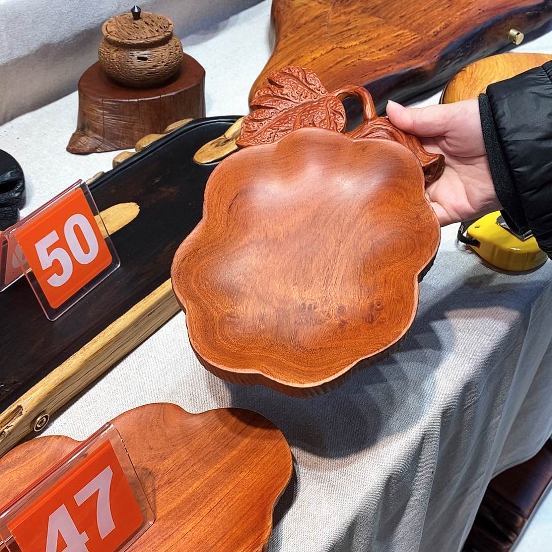 花梨木南瓜雕刻果盘