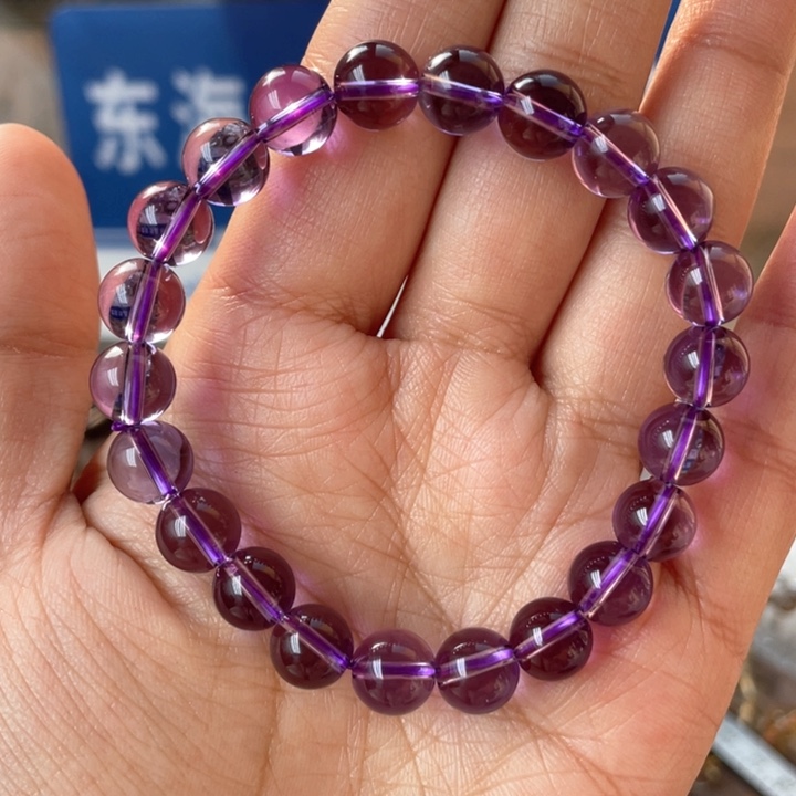 水晶手链未镶嵌基本纯净体紫水晶
