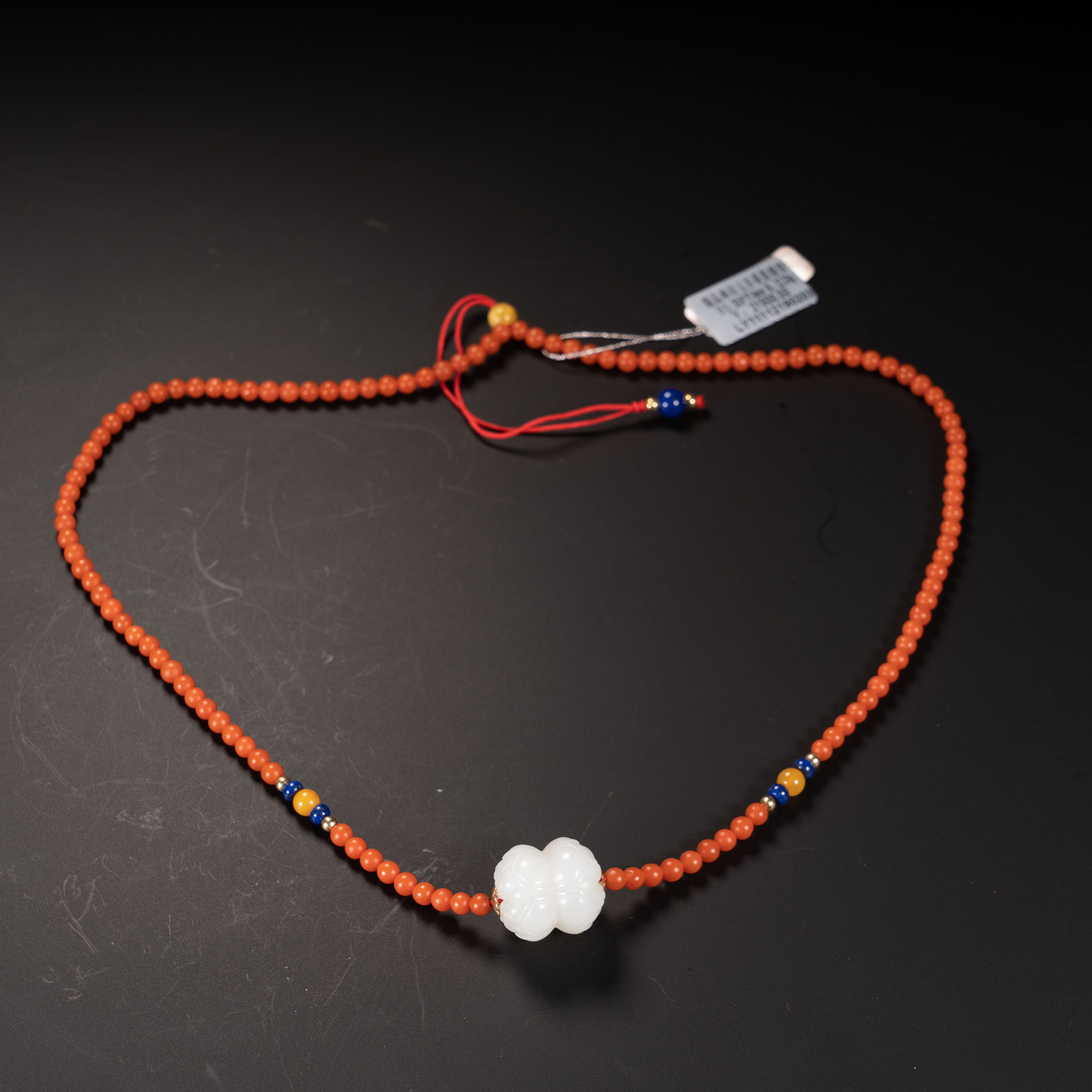 和田玉并蒂莲锁骨链