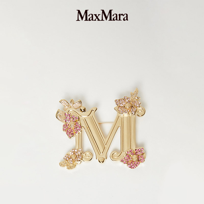 MaxMara 2025早春新品女装钻饰金属胸针4751025106