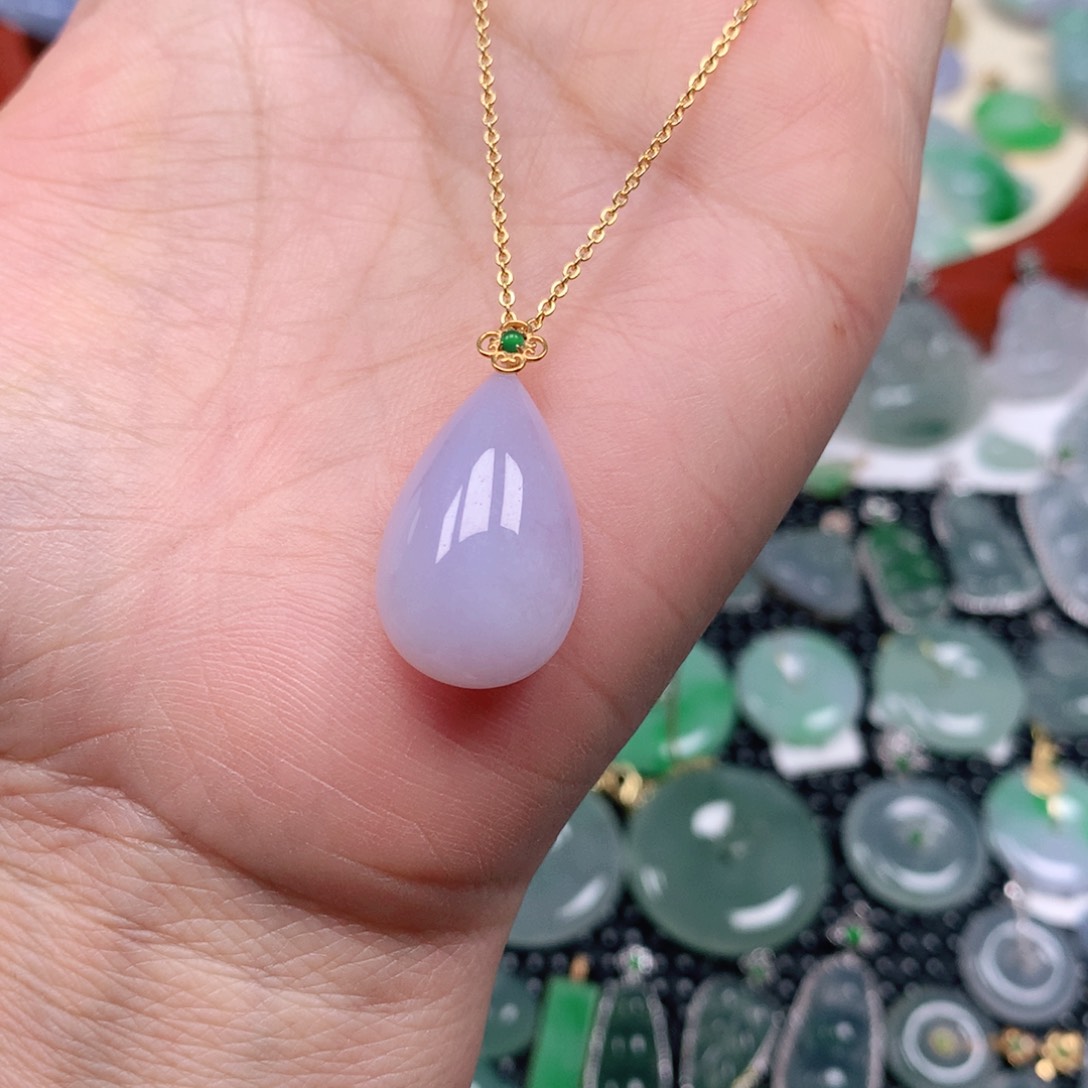【闪购商品】翡翠吊坠(不含链)18K金镶嵌J****)