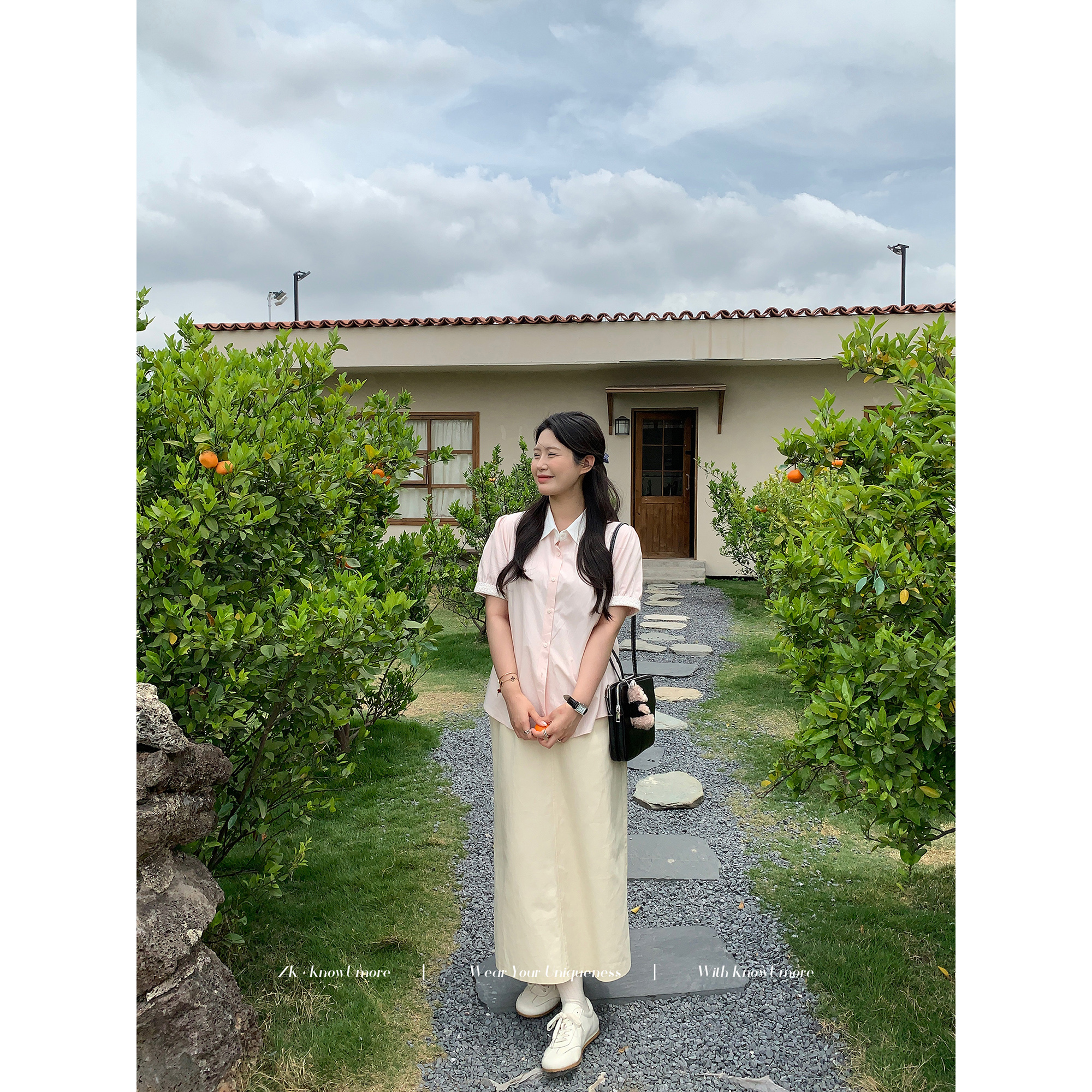 知葵微胖定制【智感通勤】夏季韩系简约高腰A字半身裙12251B6864