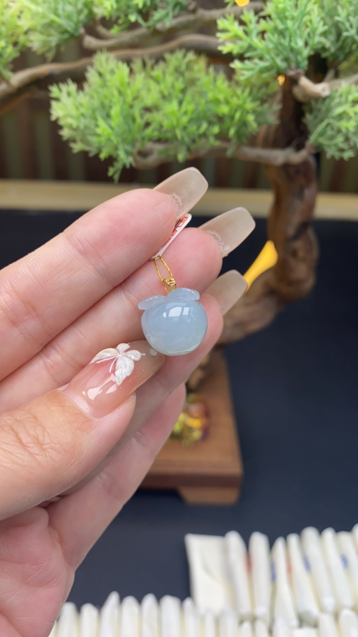 天然a货翡翠18k苹果757