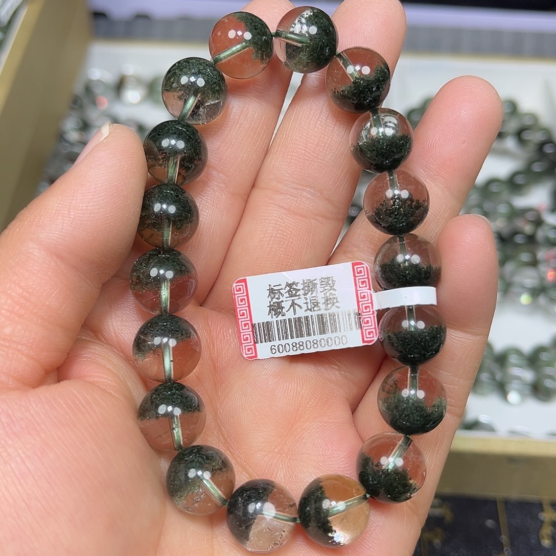 水晶手串未镶嵌绿幽灵手串