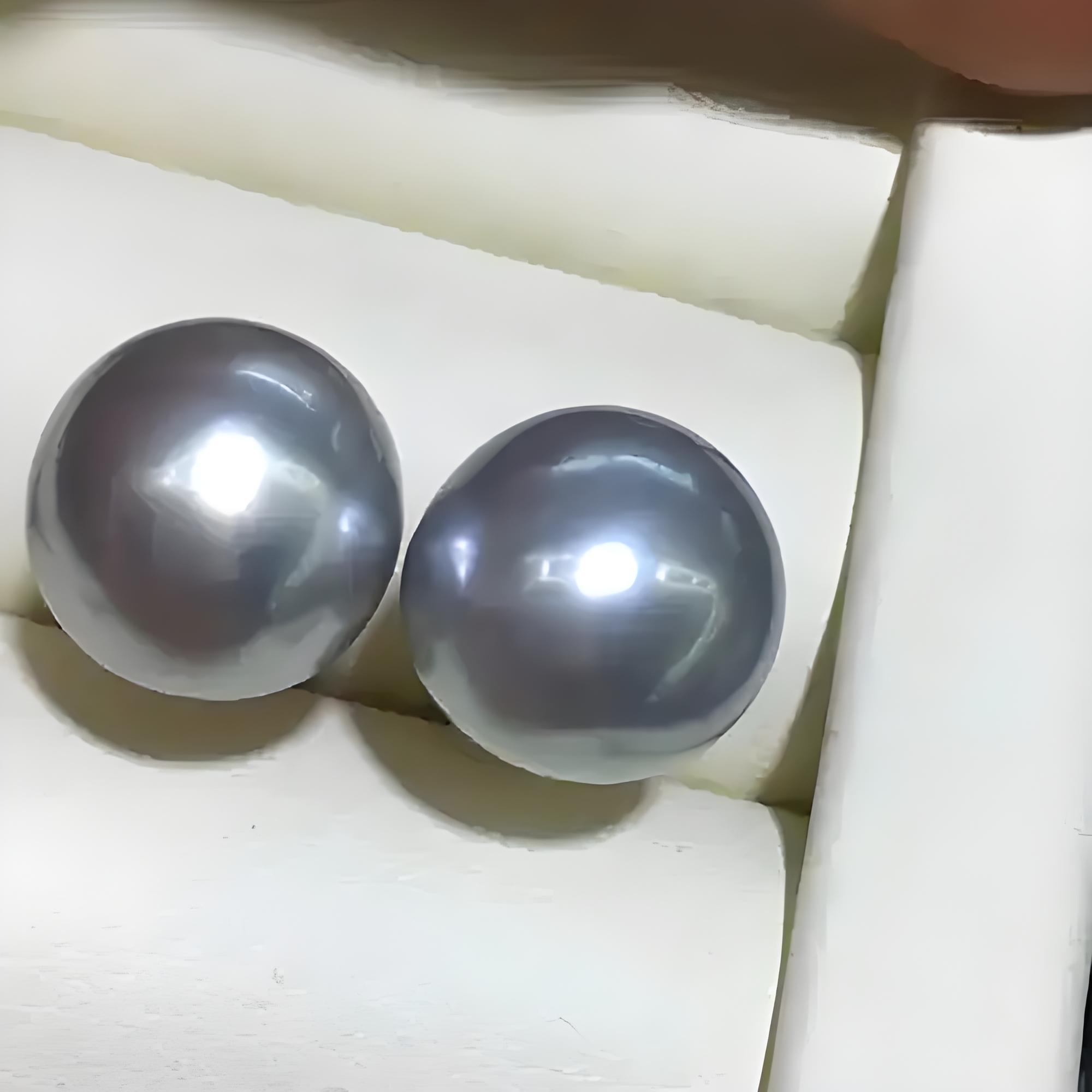 真珍珠耳钉素钉11 - 12mm