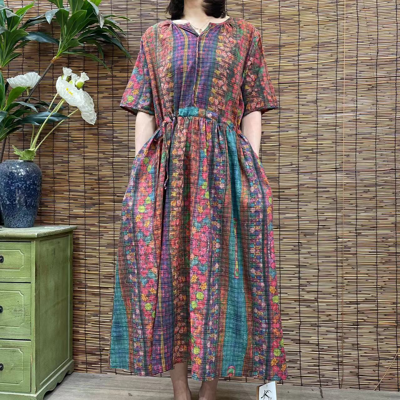 2134莫奈花园新款春夏气质优雅减龄显瘦连衣裙QZ