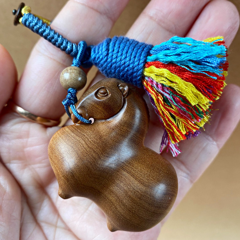 保真印度老山檀香唐马手把件文玩挂饰生肖钥匙扣文创礼品盘玩小件