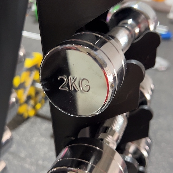 全新电镀纯钢小哑铃2公斤一对