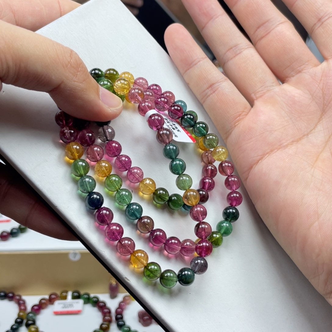 碧玺手串未镶嵌7.4mm.’mmmmmmmmmm