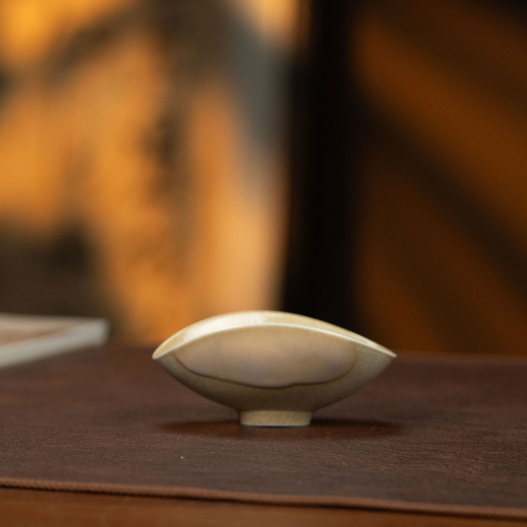 【利贞丨贝壳元宝茶则】陶瓷仿古苏打烧手工制长宽高10x7.5x4cm福利