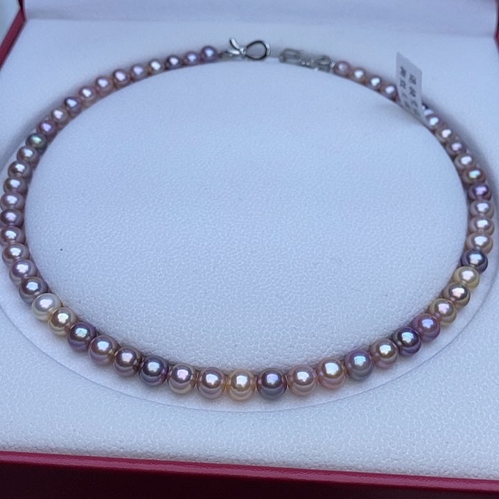 淡水珍珠项链未镶嵌7-7.5
