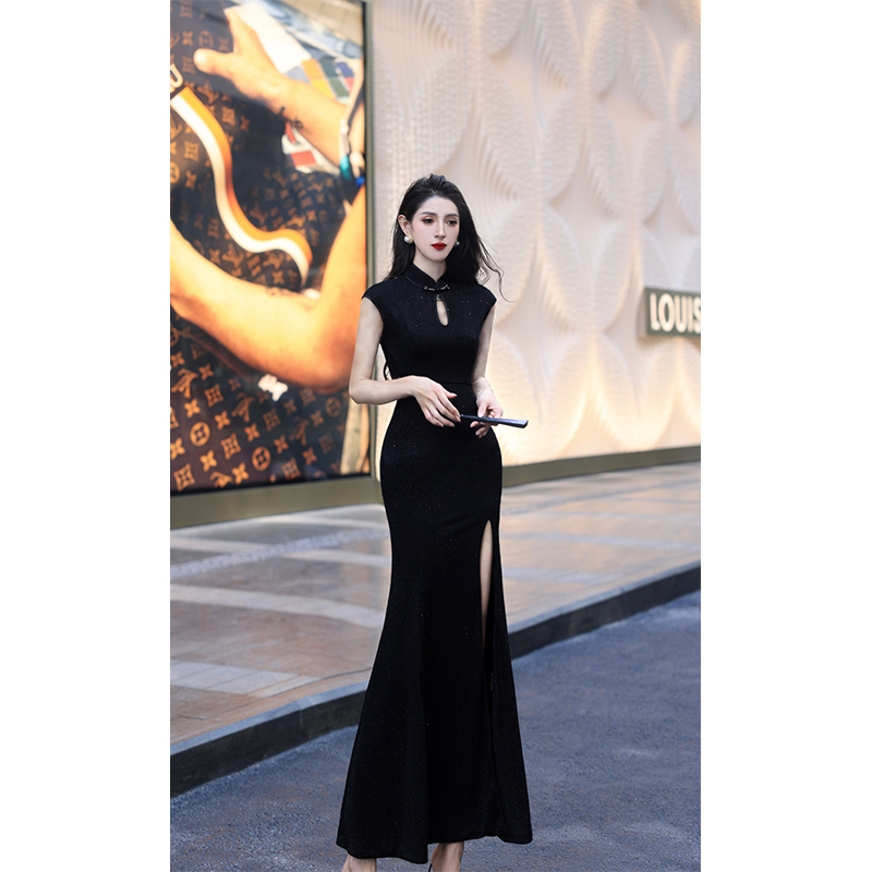 尤克菲儿“局外佳人”原创高定蕾丝日常气质修身复古新中式旗袍