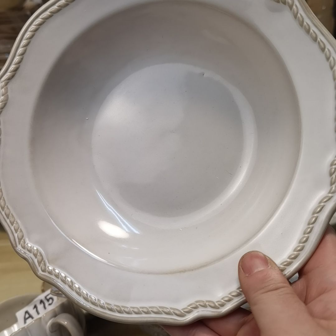 瓷片微瑕麻花辫草帽深盘两个一组