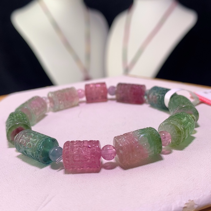 手链未镶嵌双色碧玺