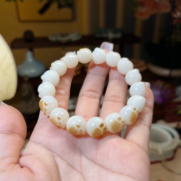天然菩提根 碳烤 猫爪 单圈手串