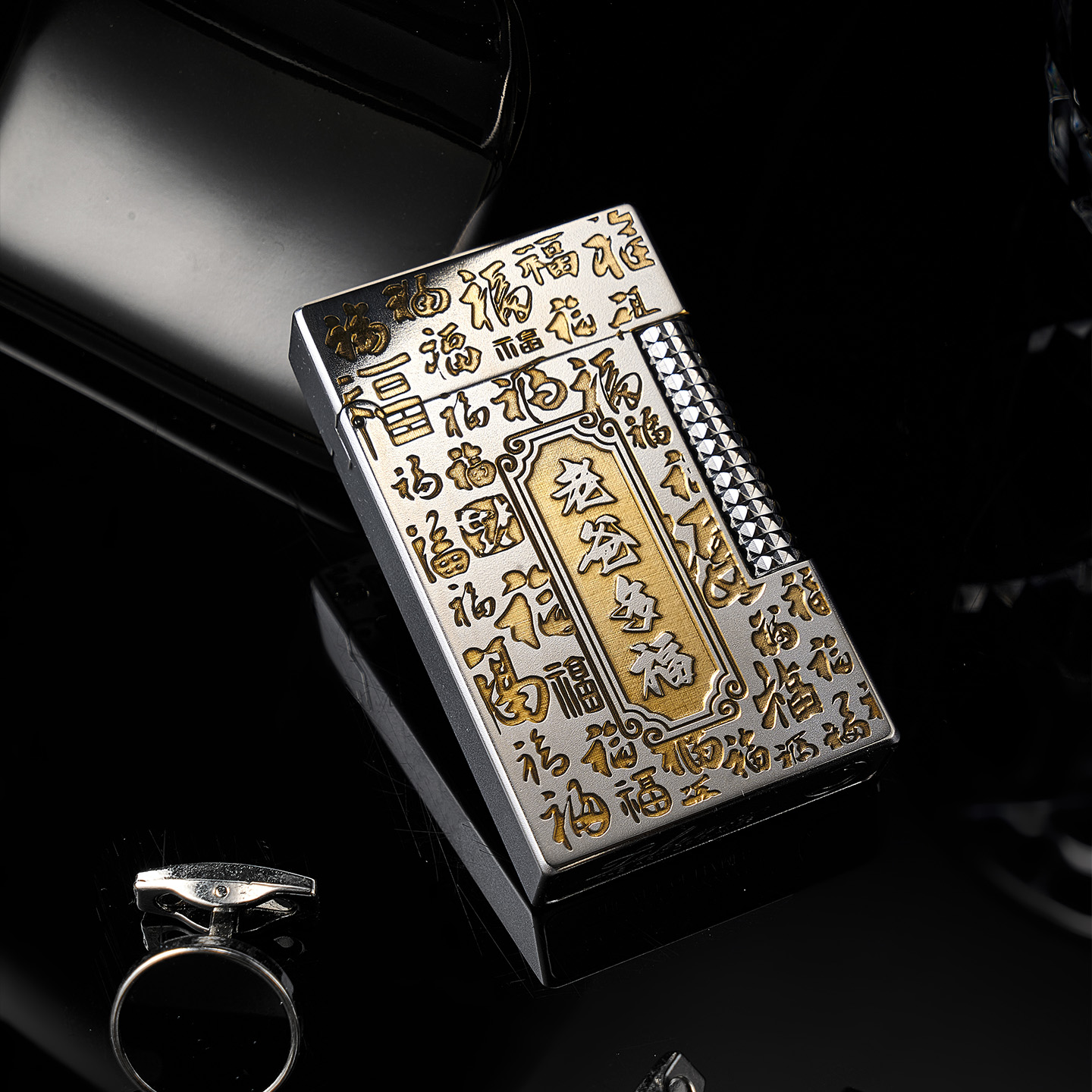 TSHOMX【老爸多福】男士纯铜朗声打火机高档个性创意送父亲爸爸礼物