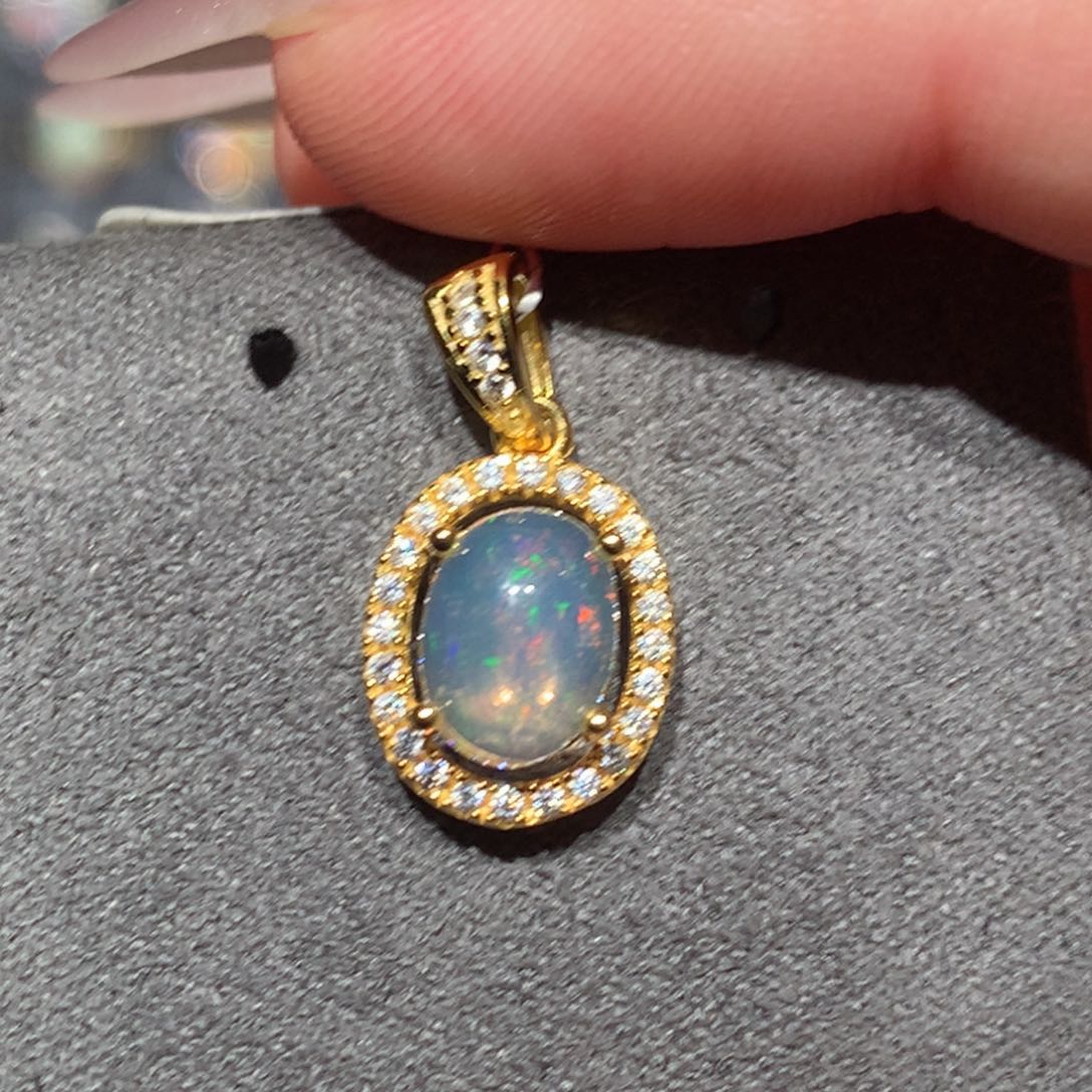 欧泊欧泊吊坠y银S925镶嵌