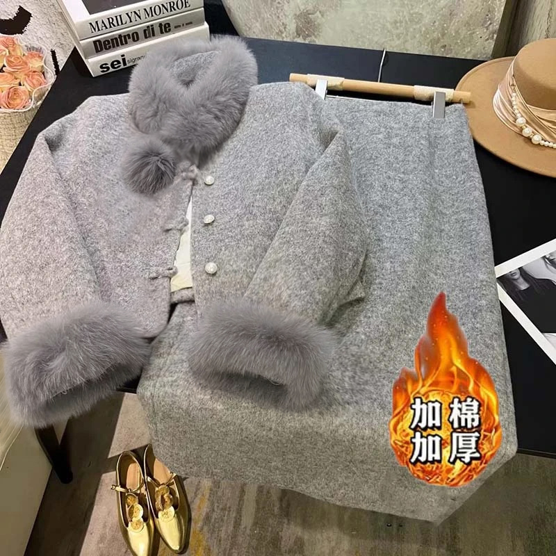 【加棉加厚】【两件套】2025新款高腰半身裙气质套装女QJ0235