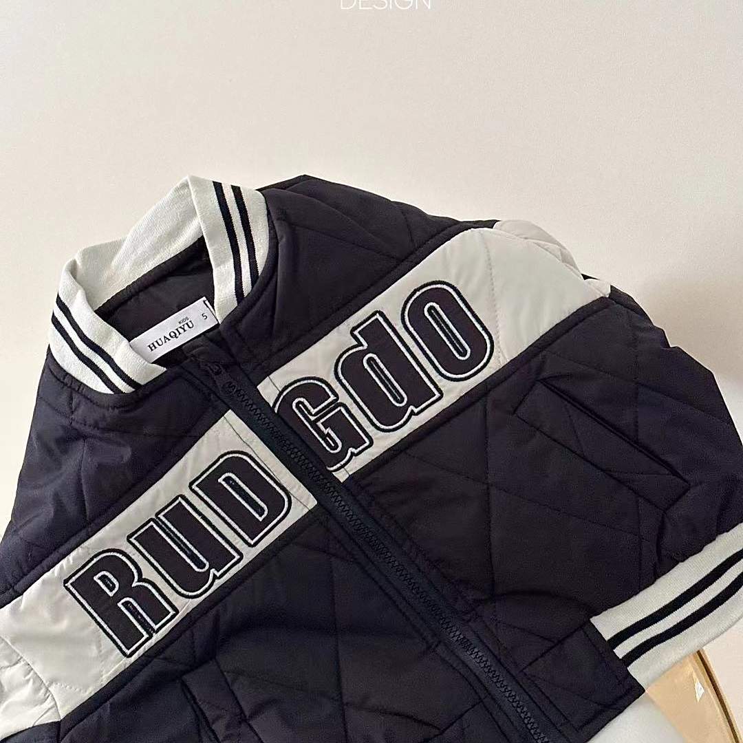 【E2881】男童春装棒球服外套2025新款春季夹棉加厚儿童秋冬款棉服