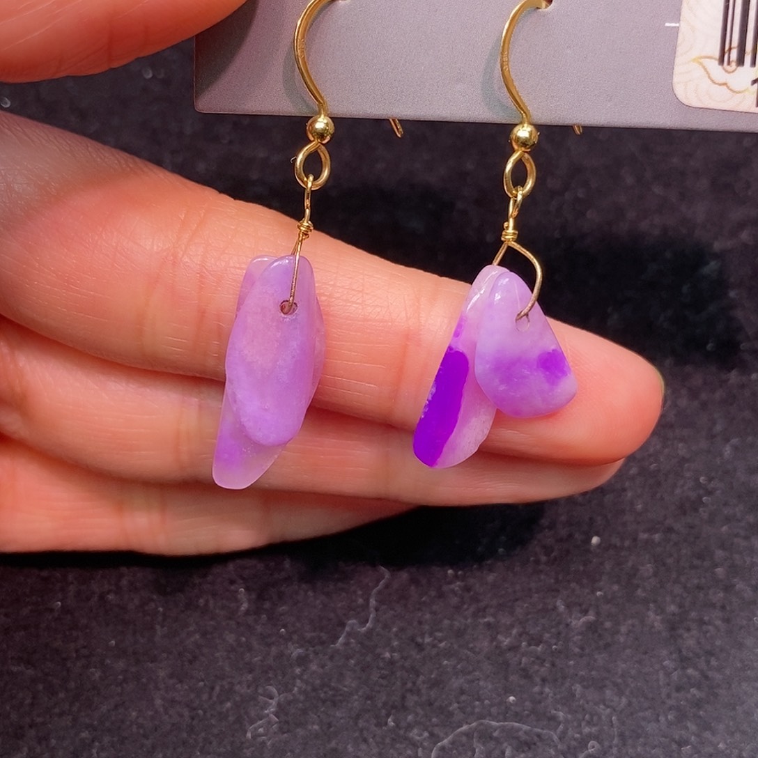 苏纪石（舒俱来）18K金镶嵌耳坠