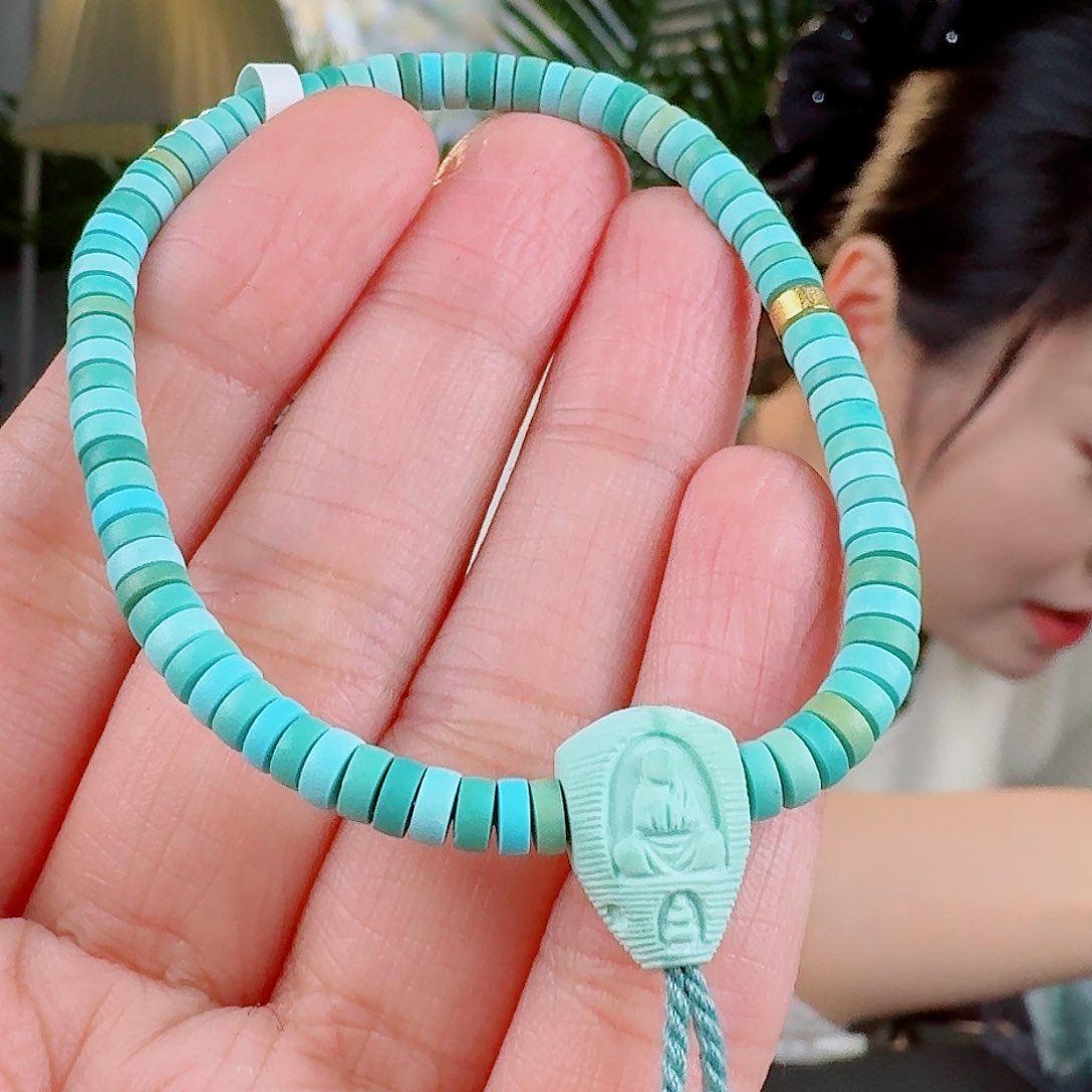 绿松石珠宝奇石未镶嵌晨**听